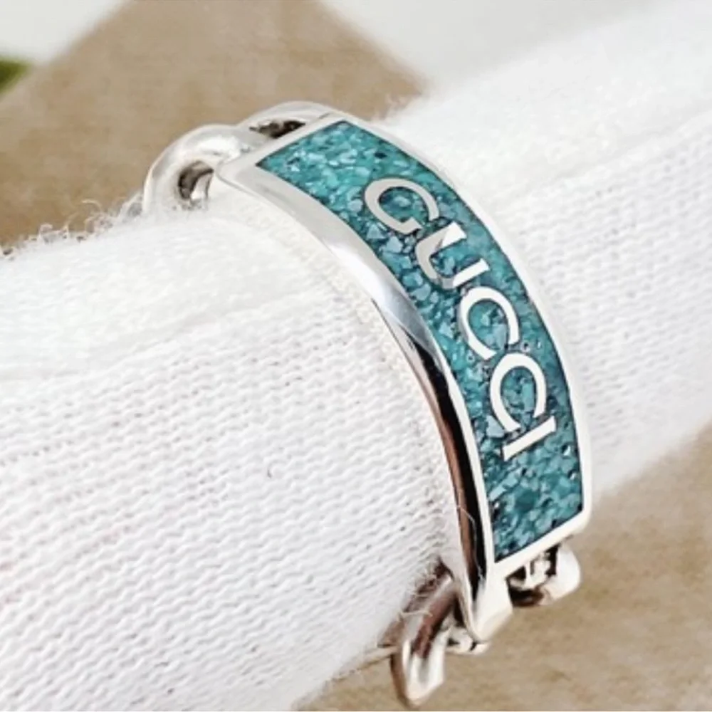 Gucci Silver Band with Turquoise Detail - Picture 3 of 3